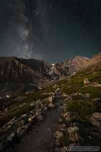Stars over Longs Peak and Mount Meeker in Rocky Mountain National Park