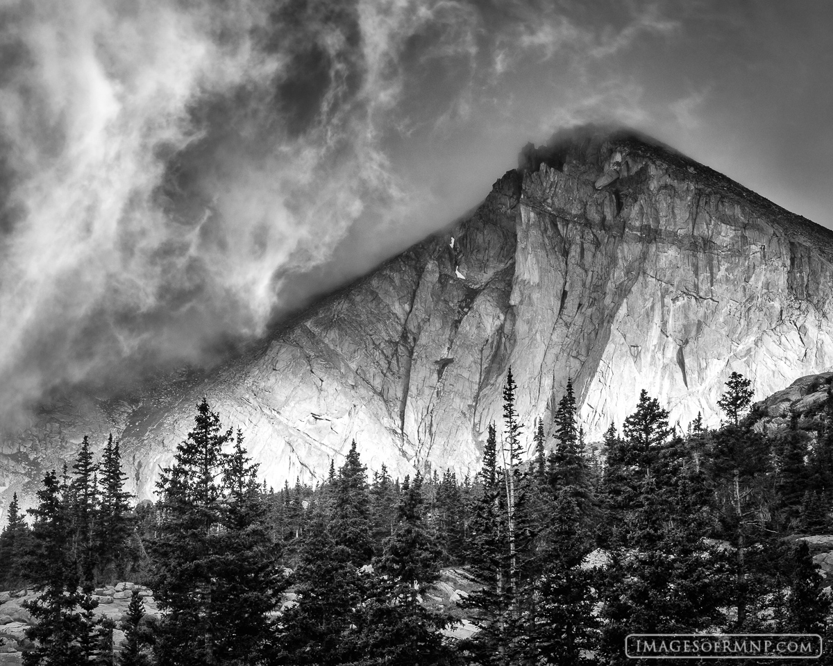 A storm brews around Mount Alice in Wild Basin.