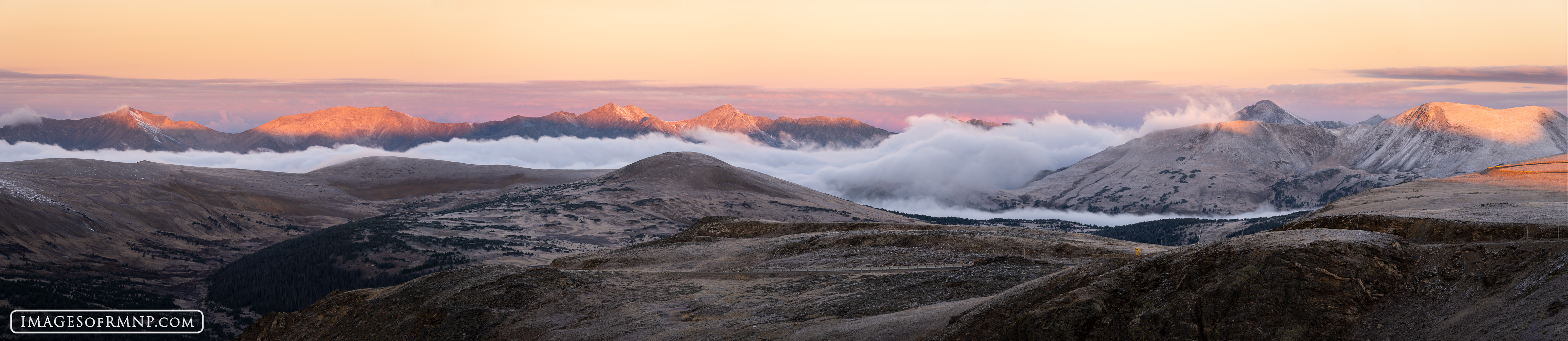 In early October I was up on Trail Ridge Road in Rocky Mountain National Park at sunrise. Fresh snow covered the peaks and clouds...