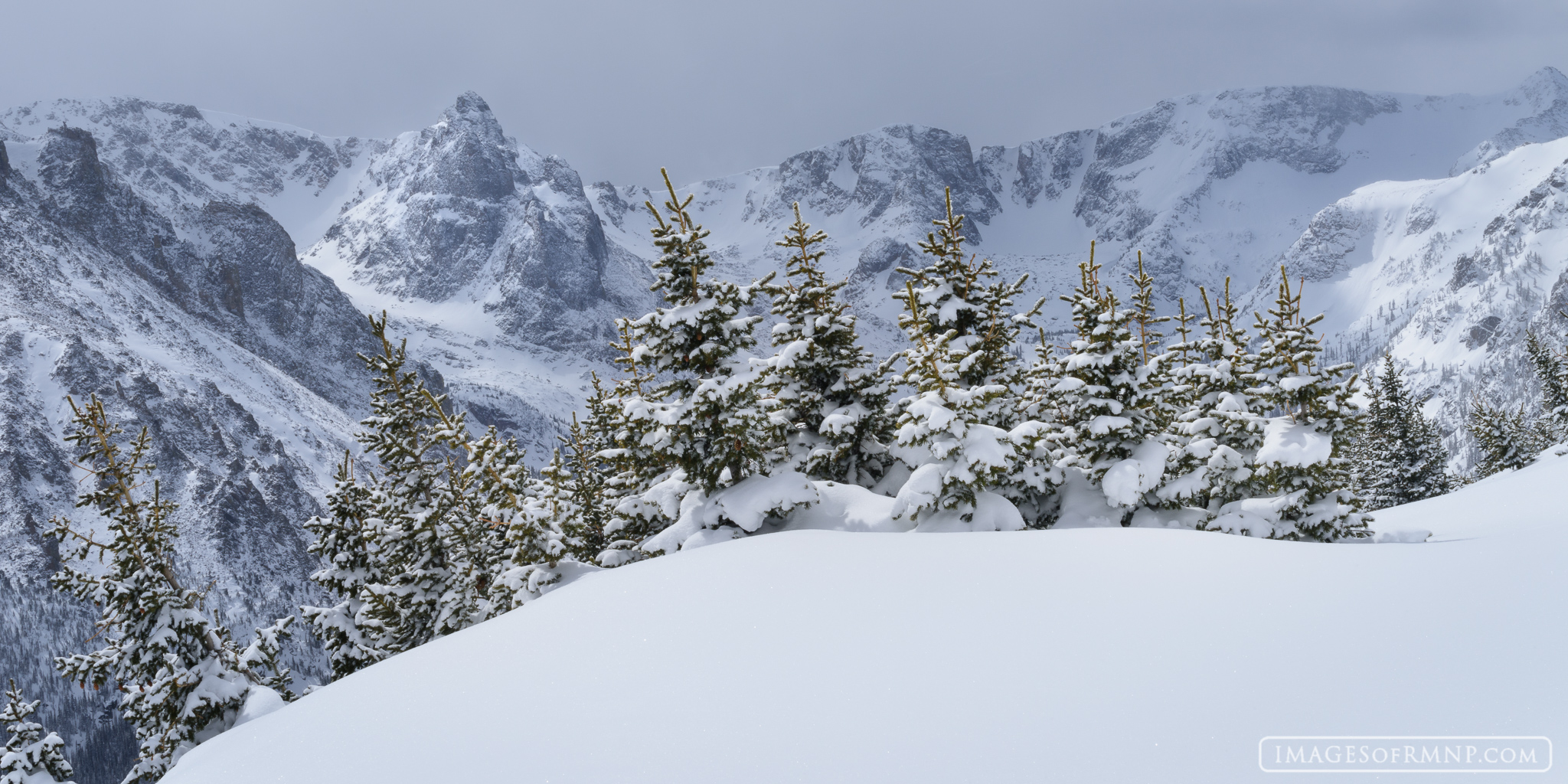 In the winter the inner mountains of Rocky Mountain National Park become almost mythical. The heavy snows add a sense of wonder...