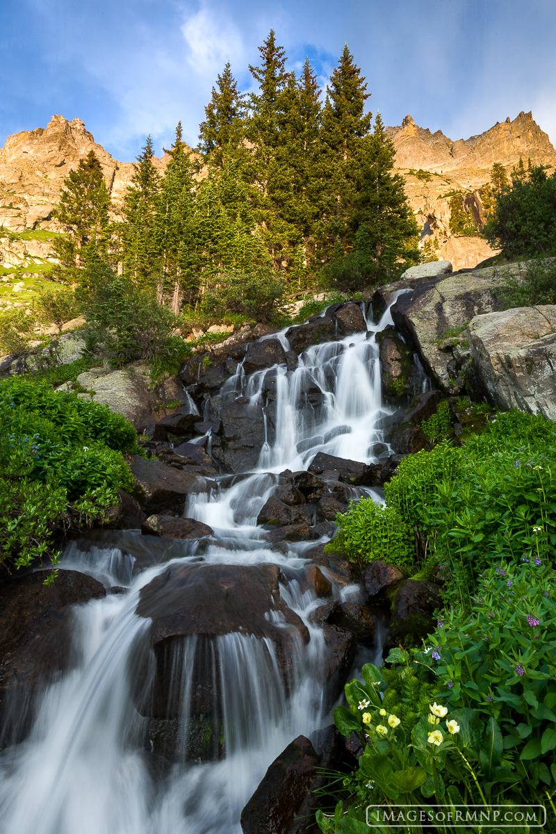 This is a nice little waterfall that sits a couple of hundred yards below Fifth Lake on the East Inlet of Rocky Mountain National...