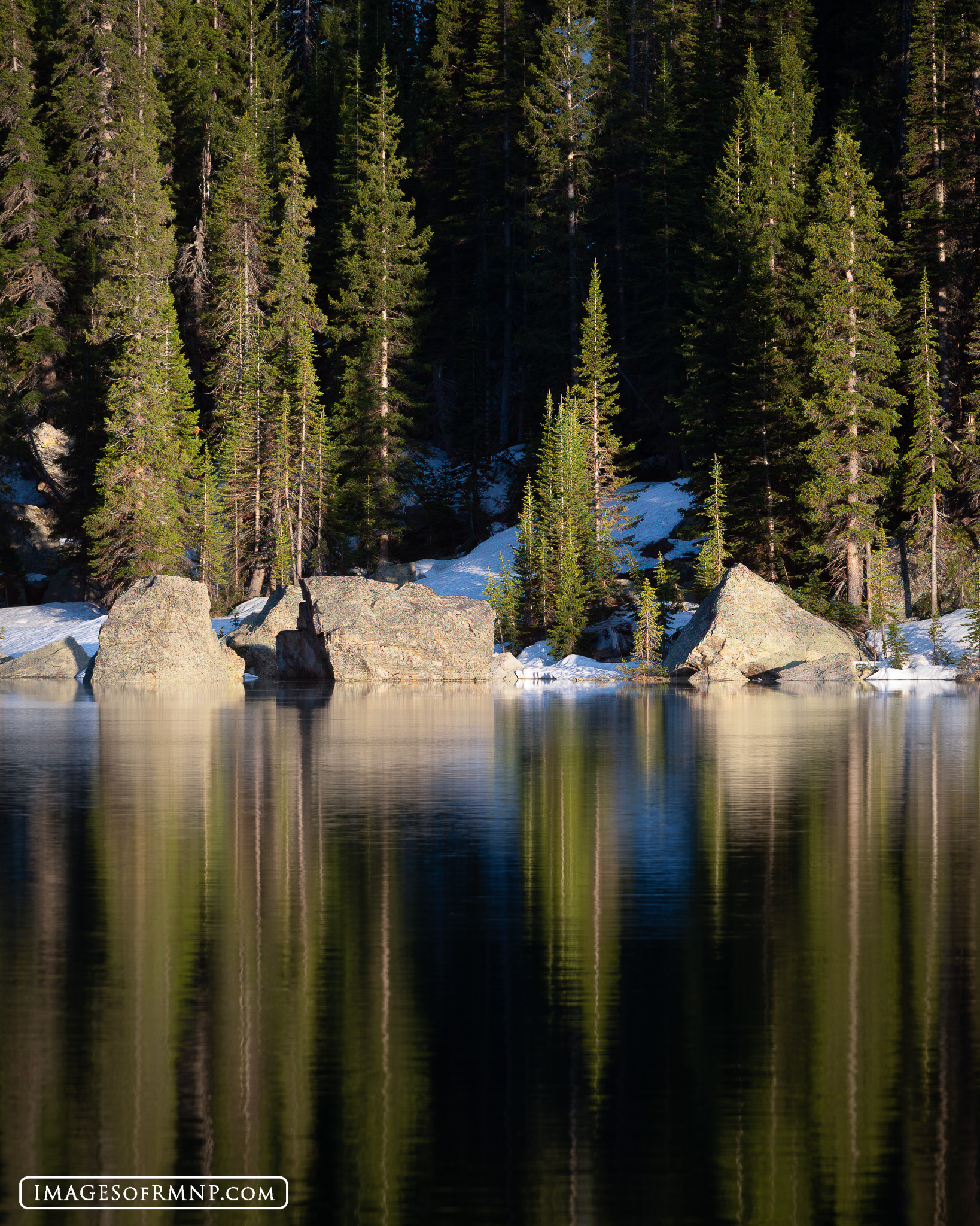 On this evening I was at a lake about 8 miles back as the sun set. The reflection of the trees on the water grabbed my attention...