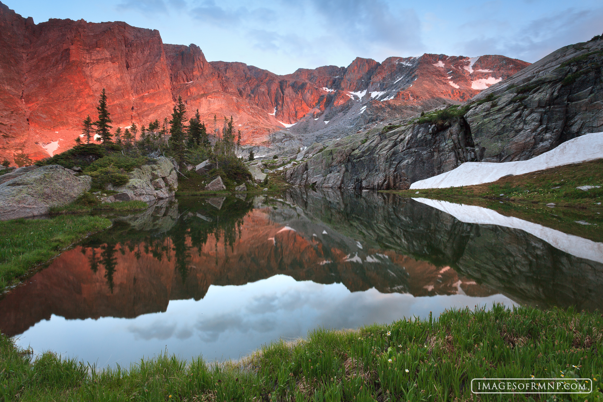 A small tarn at the end of a remote valley provides a perfect location to watch the last light of the day bring its warmth to...