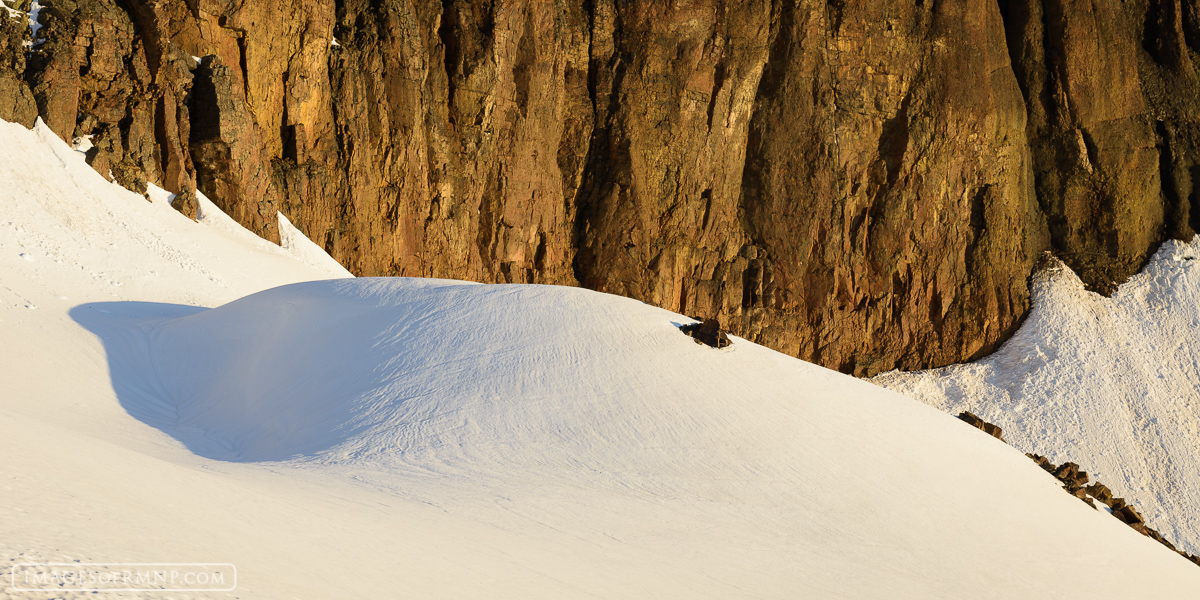 Light, lines and shadows create a beautiful scene at Lava Cliffs in Rocky Mountain National Park.