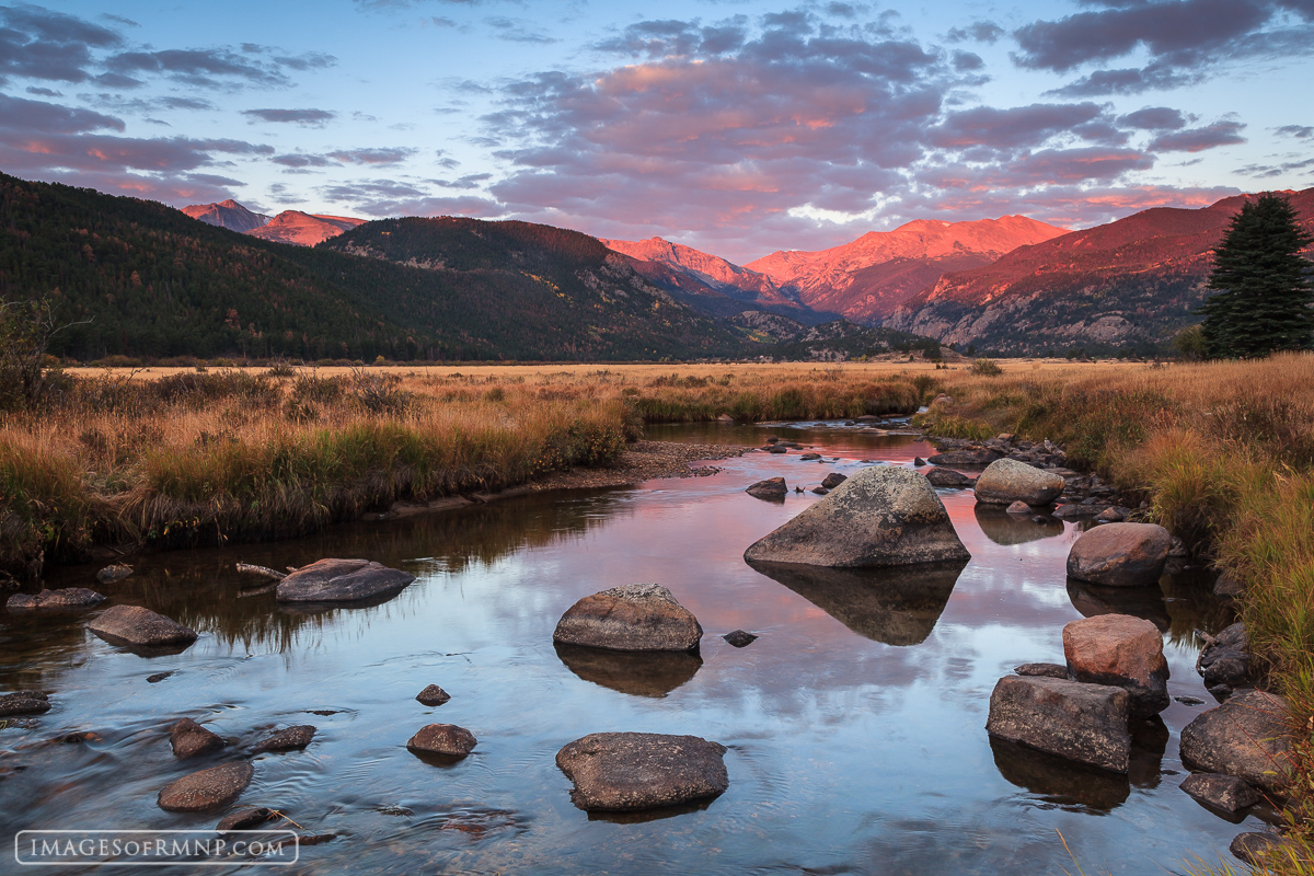 Conditions were just perfect this morning for a spectacular sunrise on this early October morning in Moraine Park, Rocky Mountain...