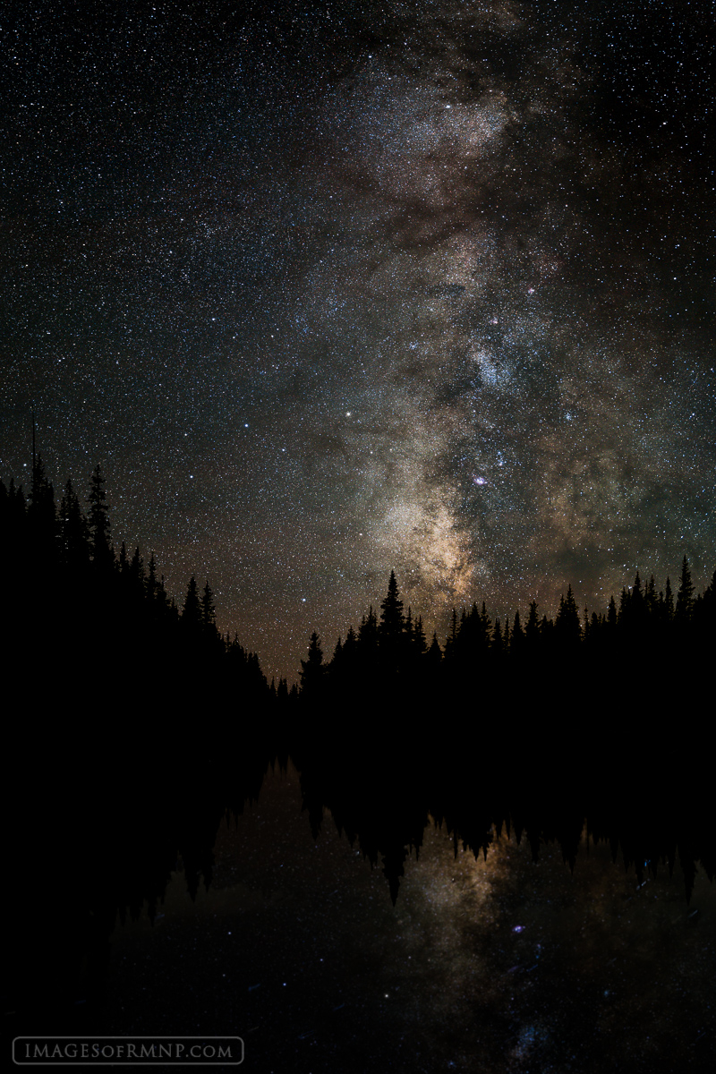 On a warm October evening I sat alone amongst the stars at a small lake just below tree line in Rocky Mountain National Park....