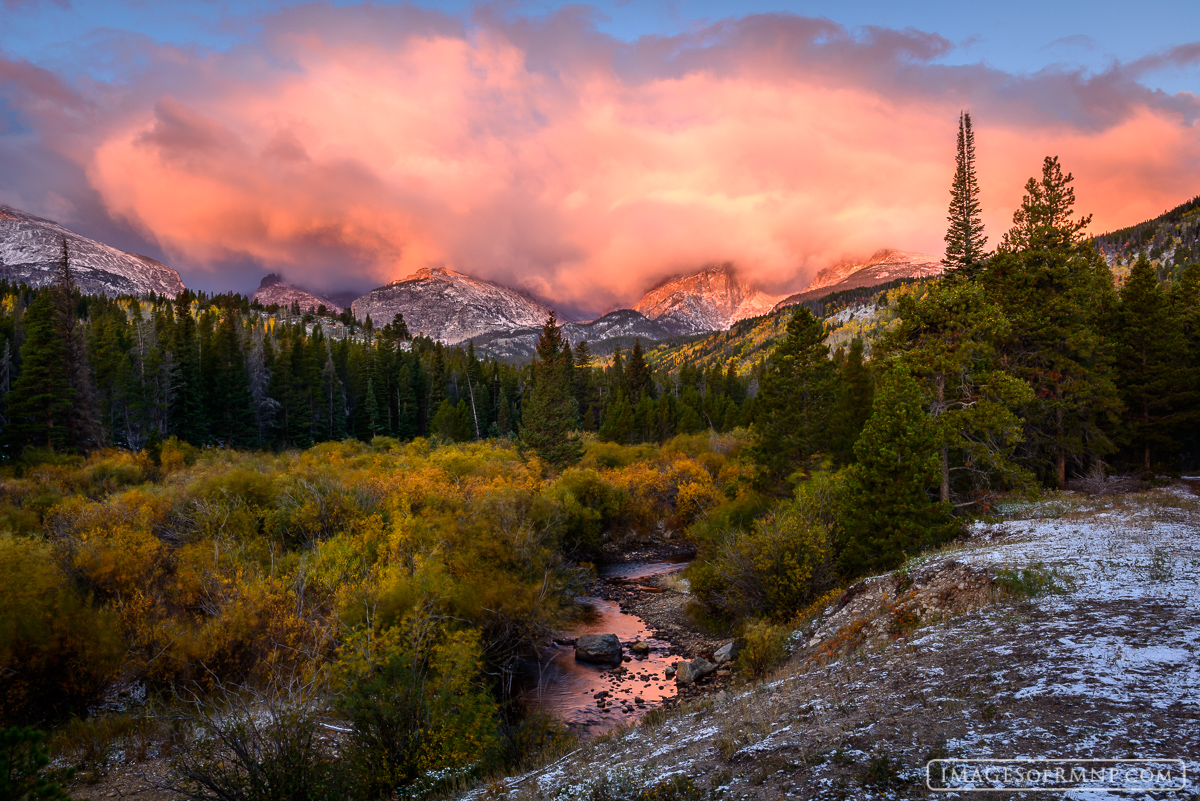 It was a blustery but gorgeous sunrise in Rocky Mountain National Park as a storm moved in over the Continental Divide.