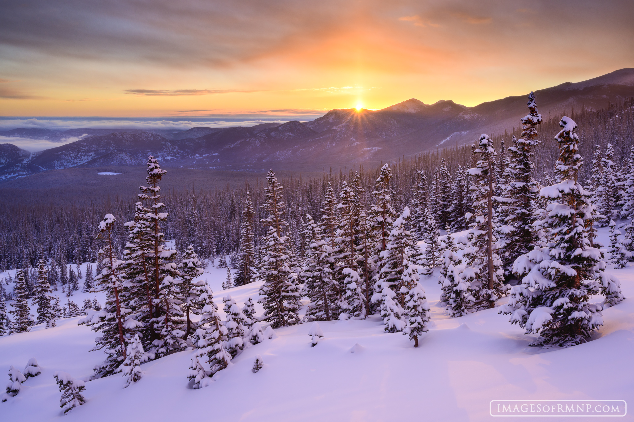 Mornings like this are rare in Rocky Mountain National Park during the long winter season. On most winter days, the wind howls...