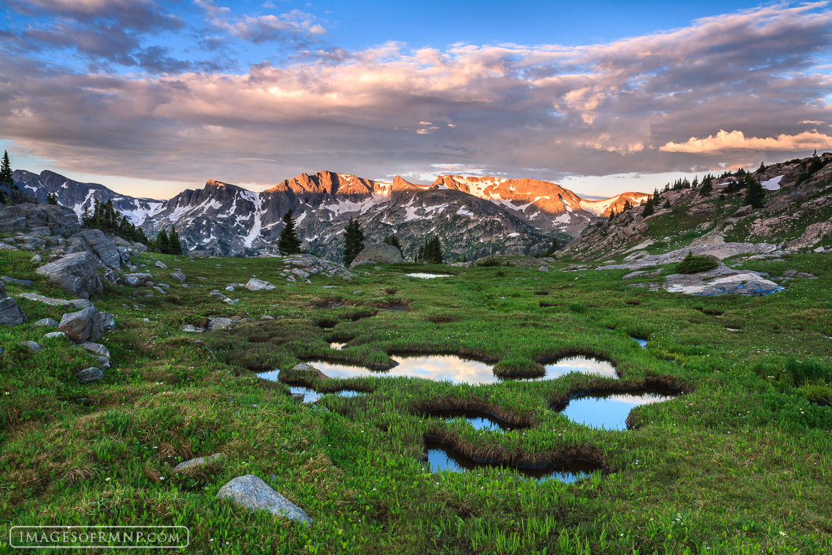 A dramatic sunset high up in a remote region of&nbsp;Rocky Mountain National Park